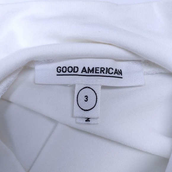 Good American mock neck bodysuit ruched long sleeve thong white Sz 3 Large. - Picture 8 of 9